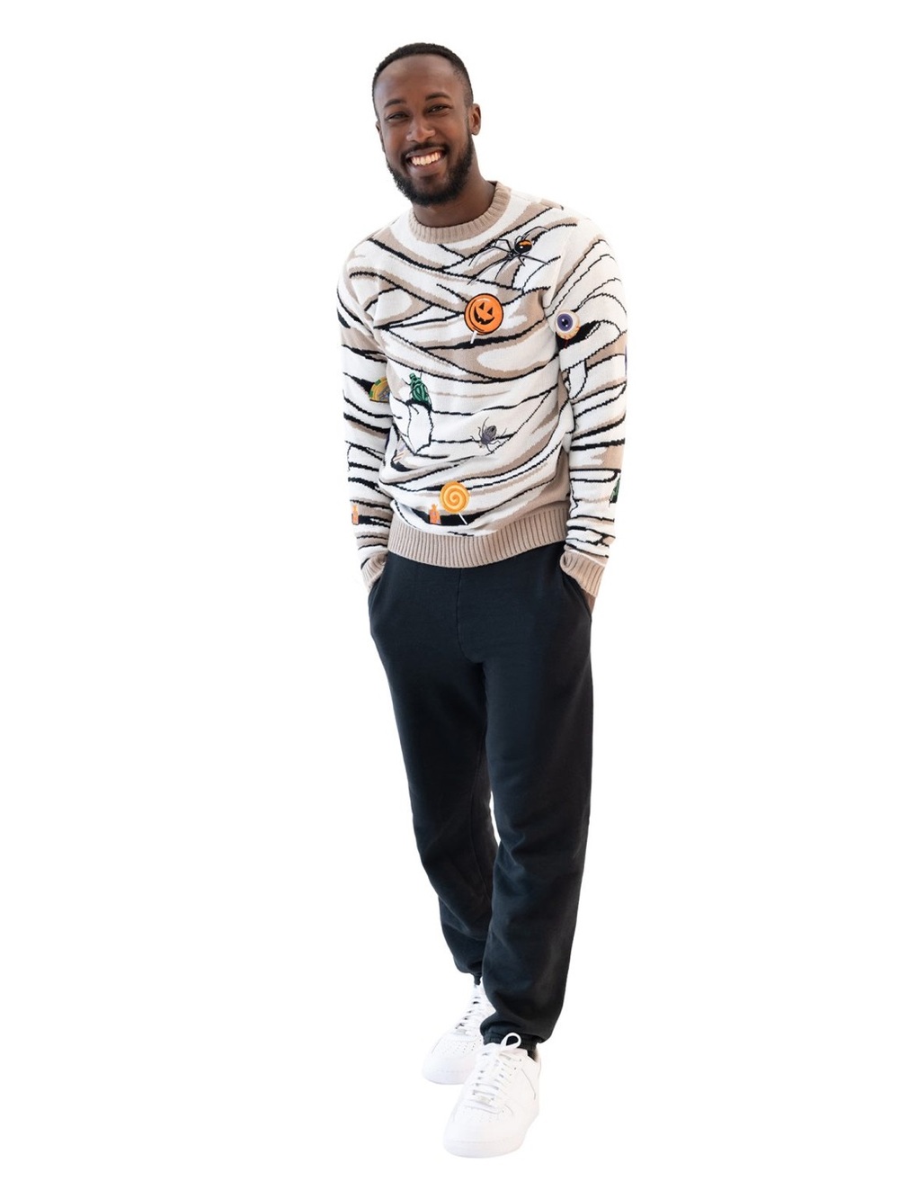 Mens Blizzard Bay “All Wrapped Up”Mummy Embroidered Sweater New Without Tags (S)